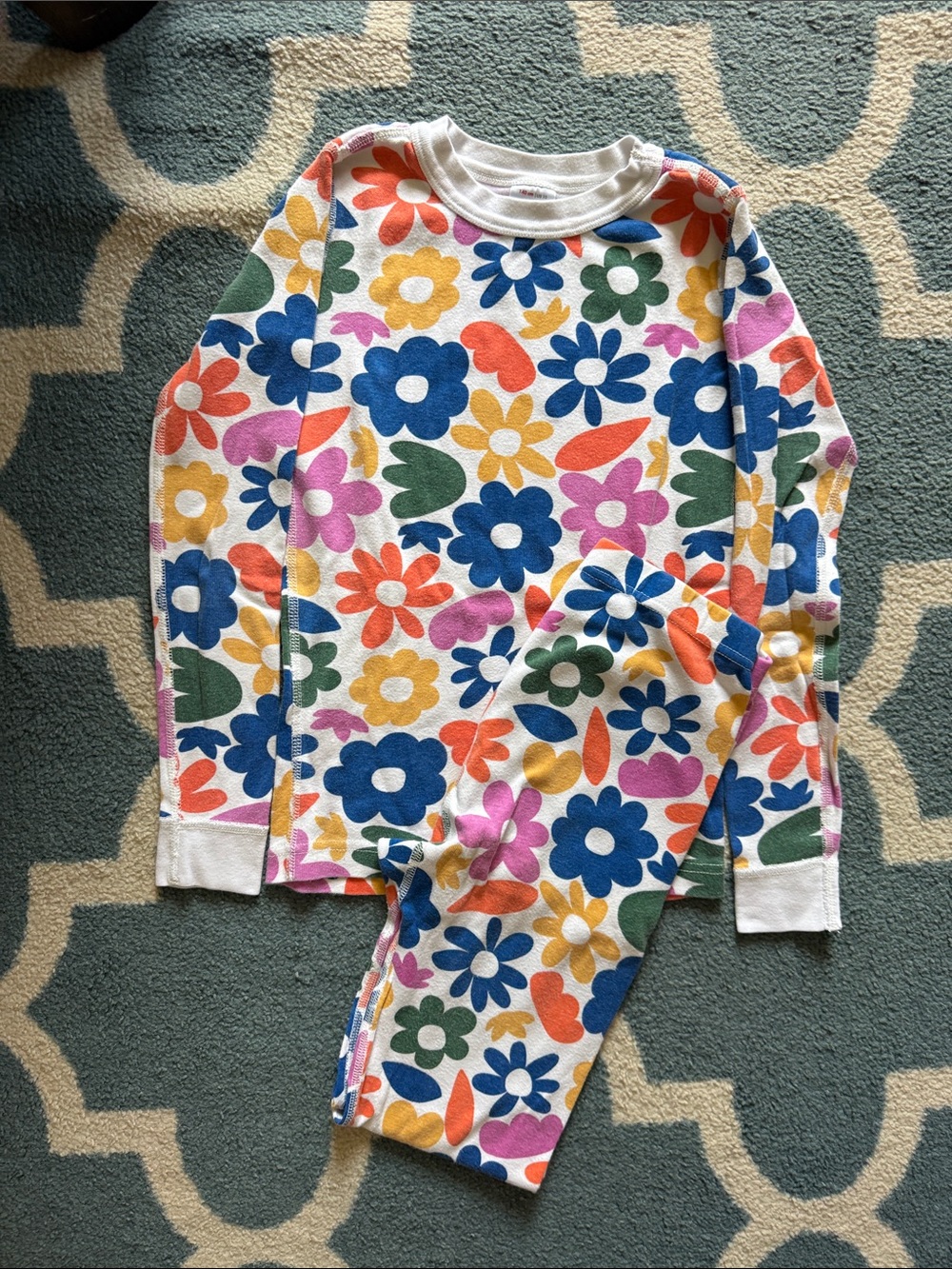 Hanna Andersson Multi-Color Floral Thermal Pajama Set